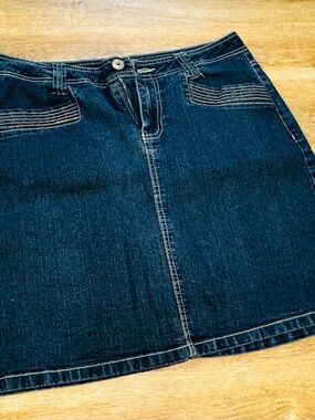Dark Indigo Denim Mini Skort